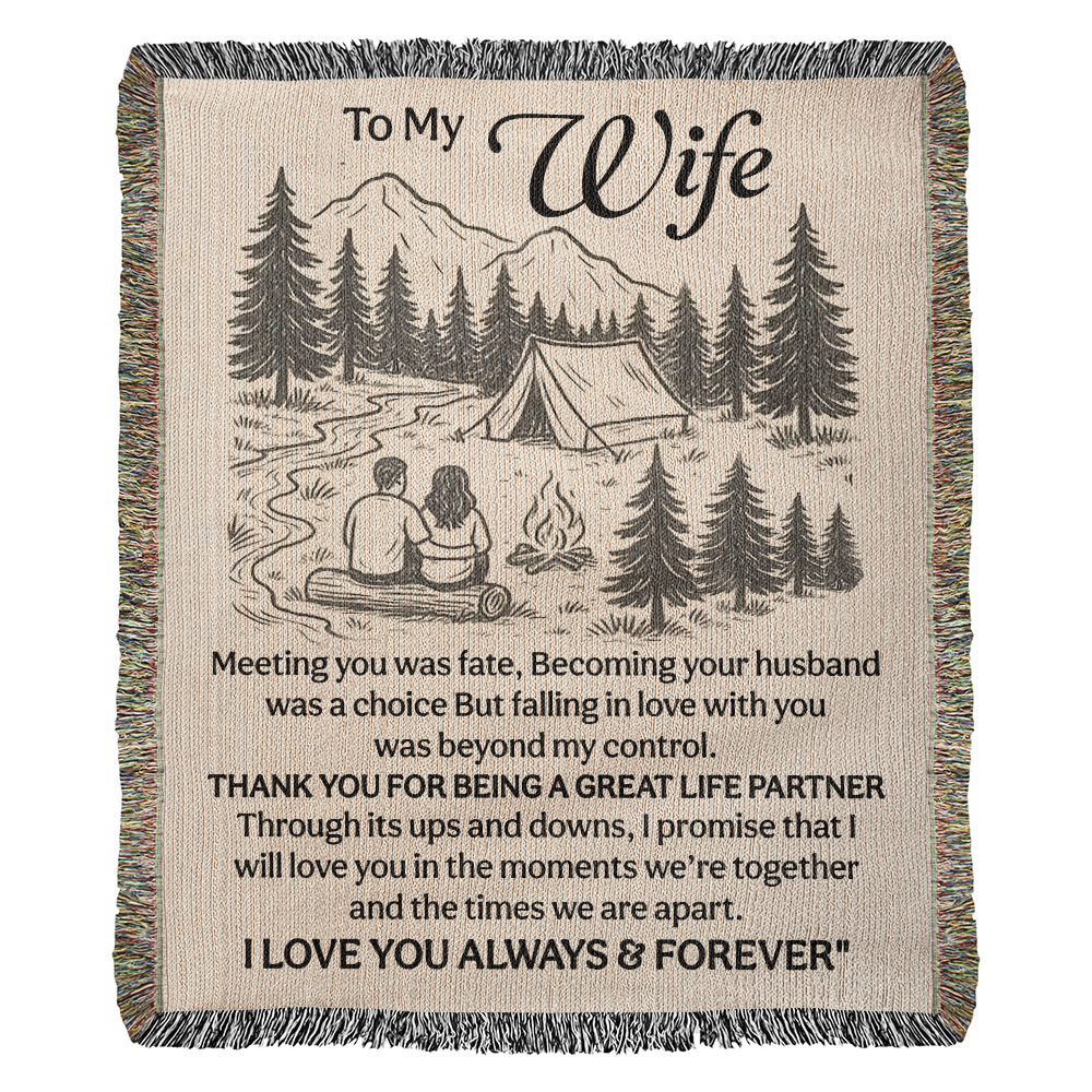 Camping Blanket Gift – For the Wife Who Turned Fate into Forever