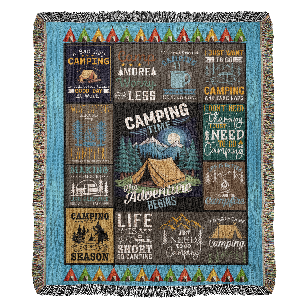 The Adventure Begins Camping Blanket ⛺🔥