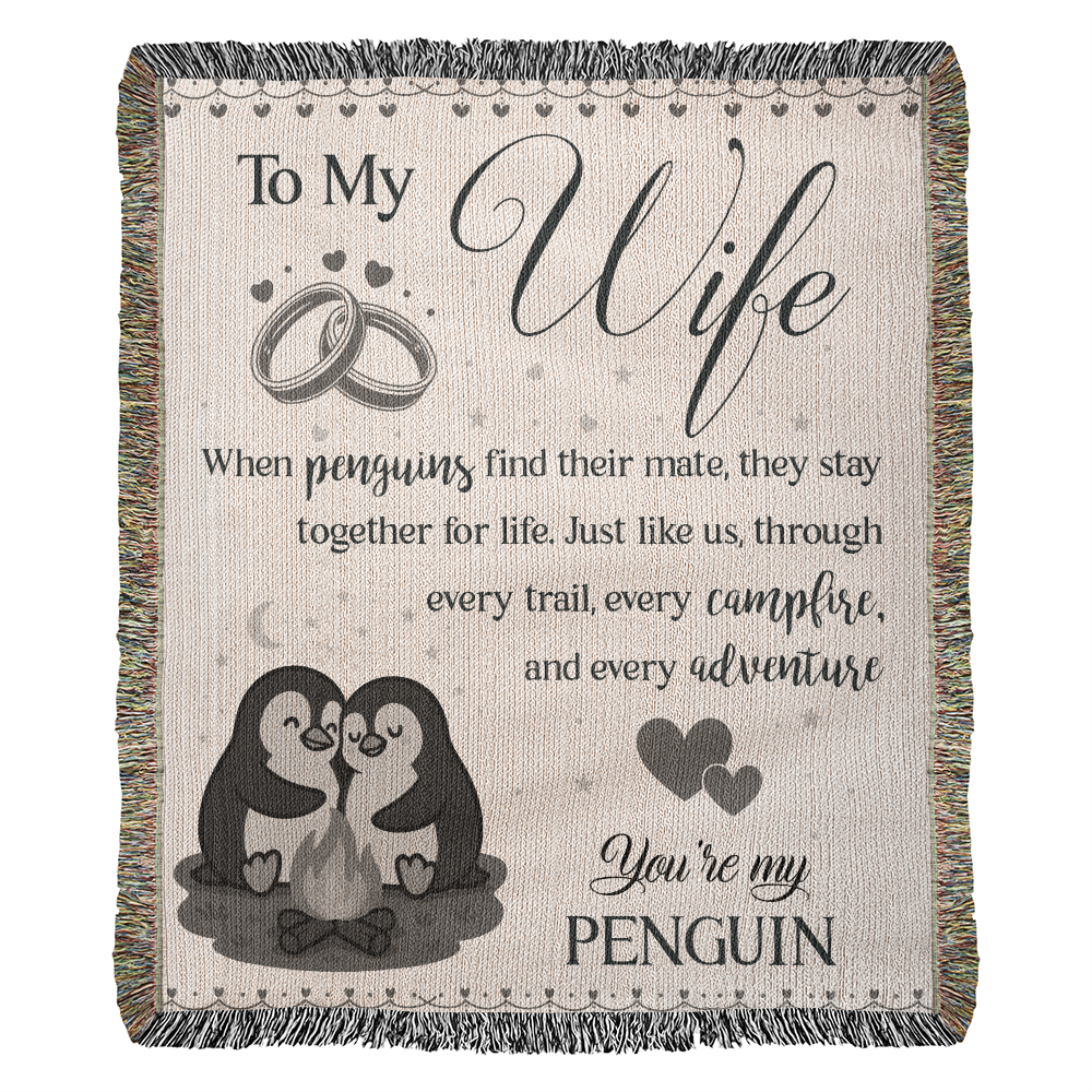 Camping Blanket Gift – For the Wife Who’s Your Forever Penguin