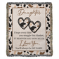 To My Daughter – Cow Print Blanket With Love You Message & Baby Heart Design