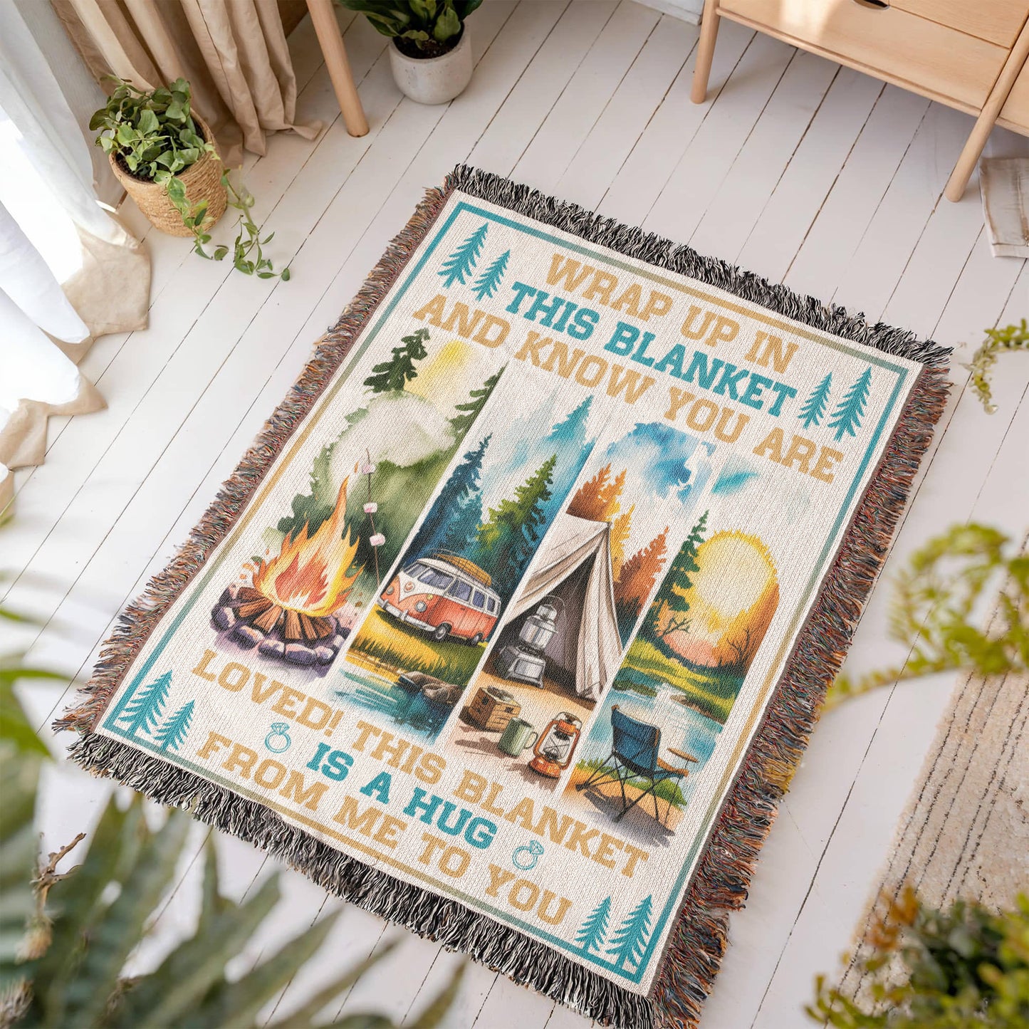 Camping Blanket Gift – A Hug from Afar, Wrapped in Every Stitch