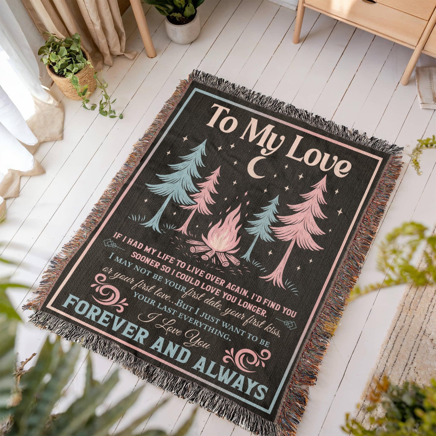 Camping Blanket Gift – A Romantic Keepsake for Your Forever Love