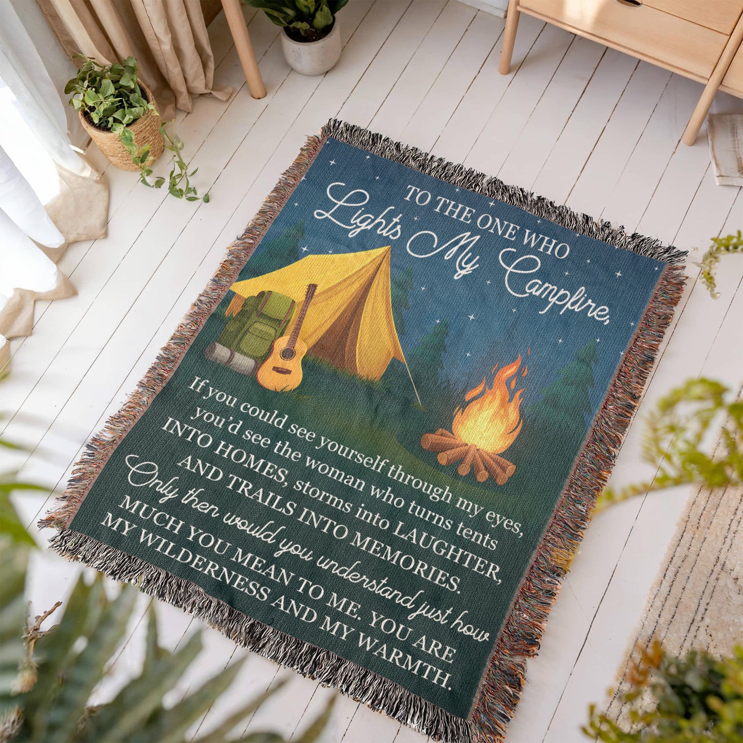 To the One Who Lights My Campfire – Cozy Camping Love Blanket 🔥🎒