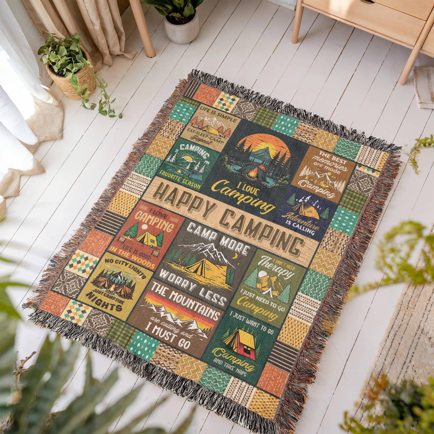 Happy Camping Blanket Gift