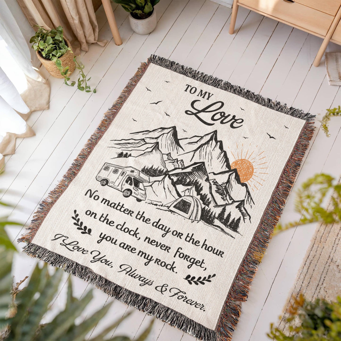 Camping Blanket Gift – For the One Who’s Your Rock, Through Every Hour and Horizon