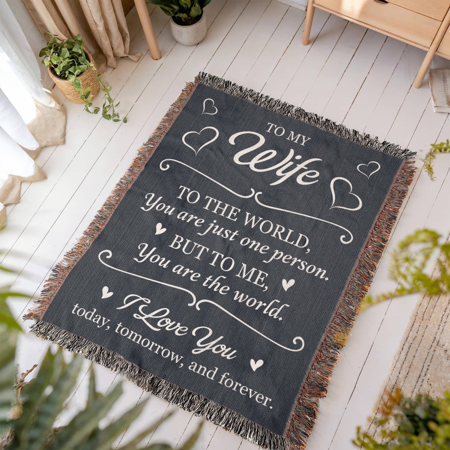 To My Wife – You Are My World Love Gift Blanket