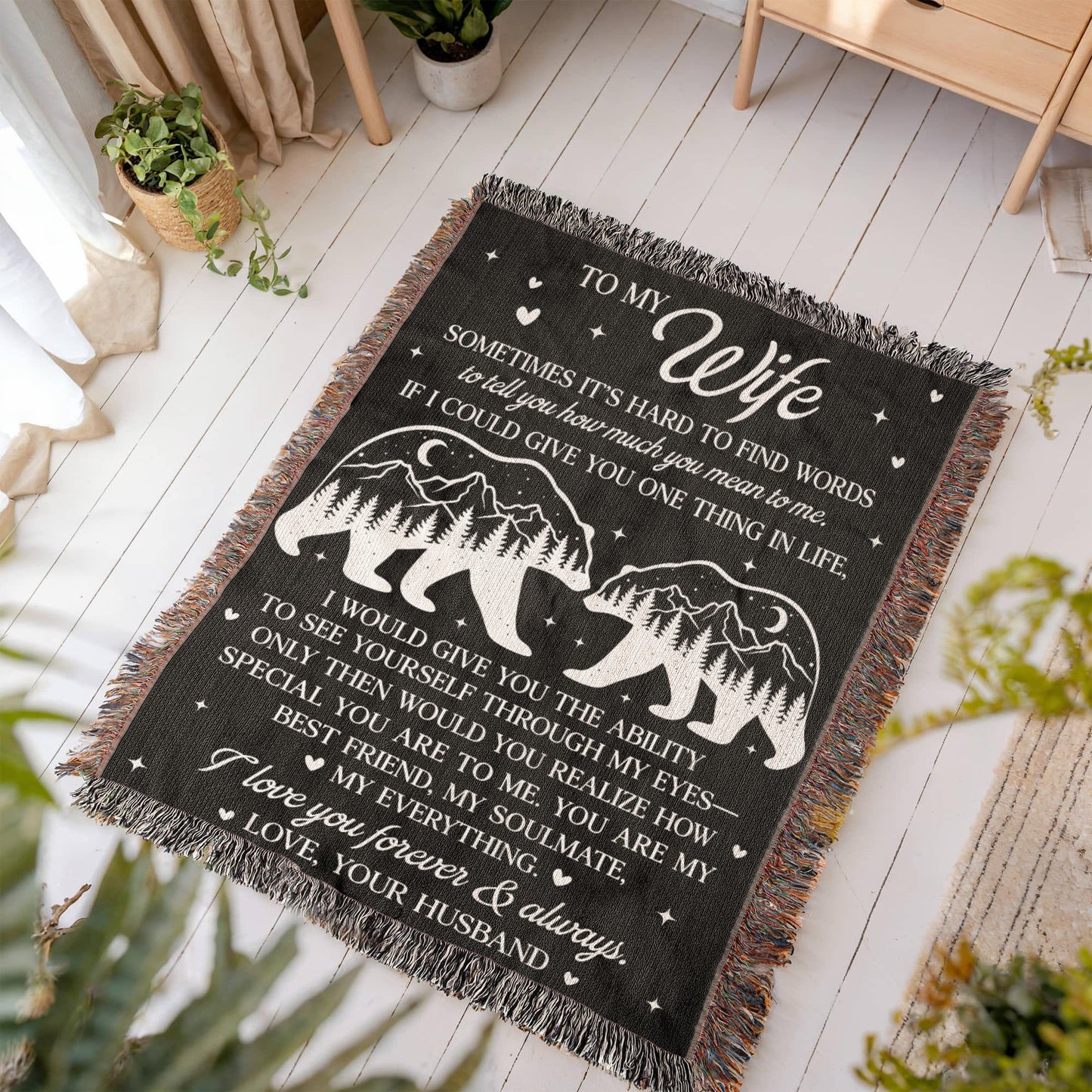 Camping Blanket Gift – For the Wife Who’s Your Soulmate, Strength, and Forever Love