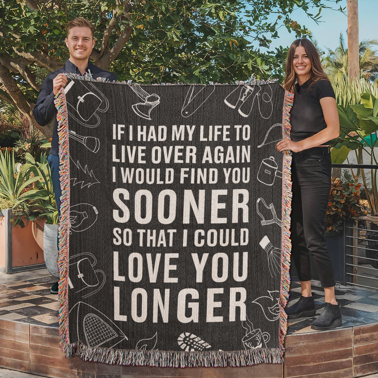 If I Had My Life to Live Over, I’d Find You Sooner..." — Romantic Camping Blanket for Couples 💑🏕️
