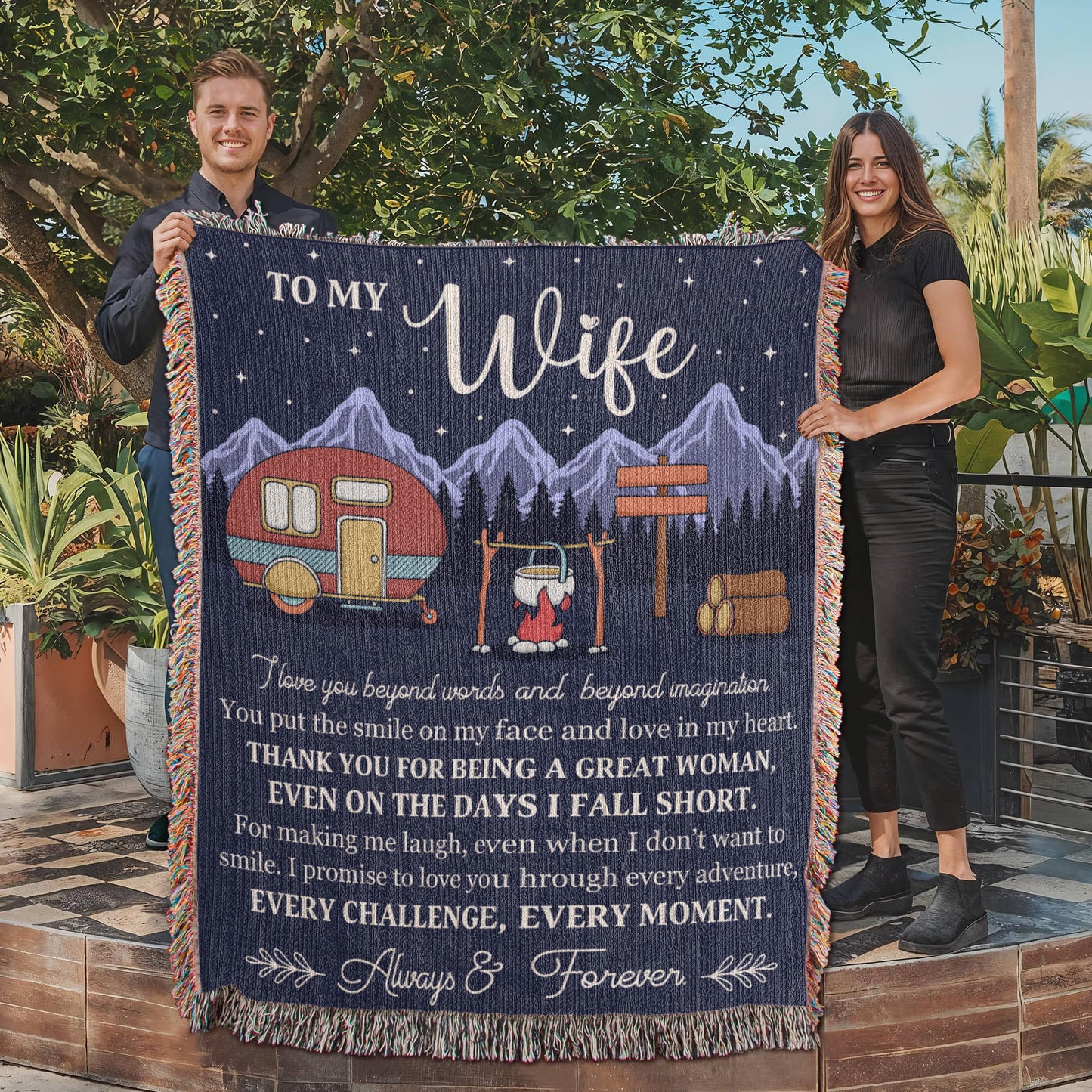 Camping Blanket Gift – For the Wife Who Makes Every Moment Worth It