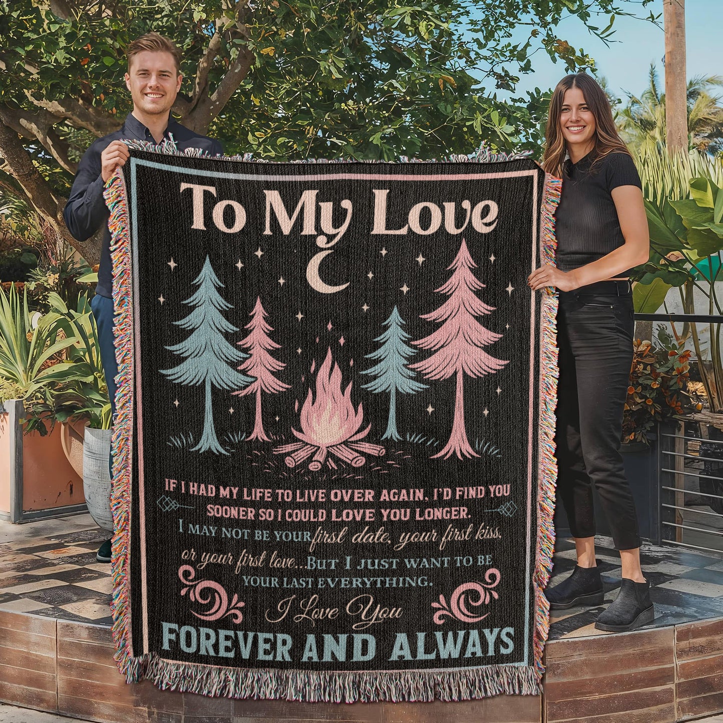 Camping Blanket Gift – A Romantic Keepsake for Your Forever Love