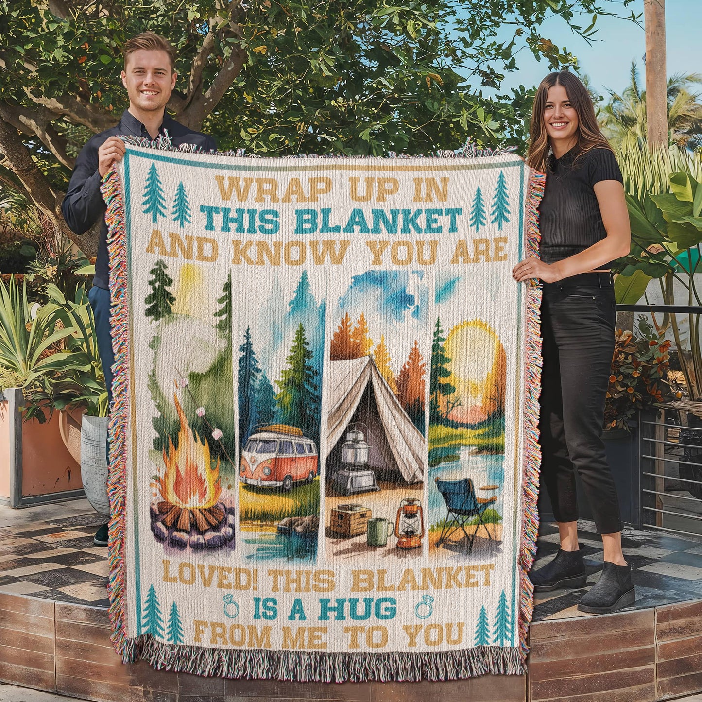 Camping Blanket Gift – A Hug from Afar, Wrapped in Every Stitch