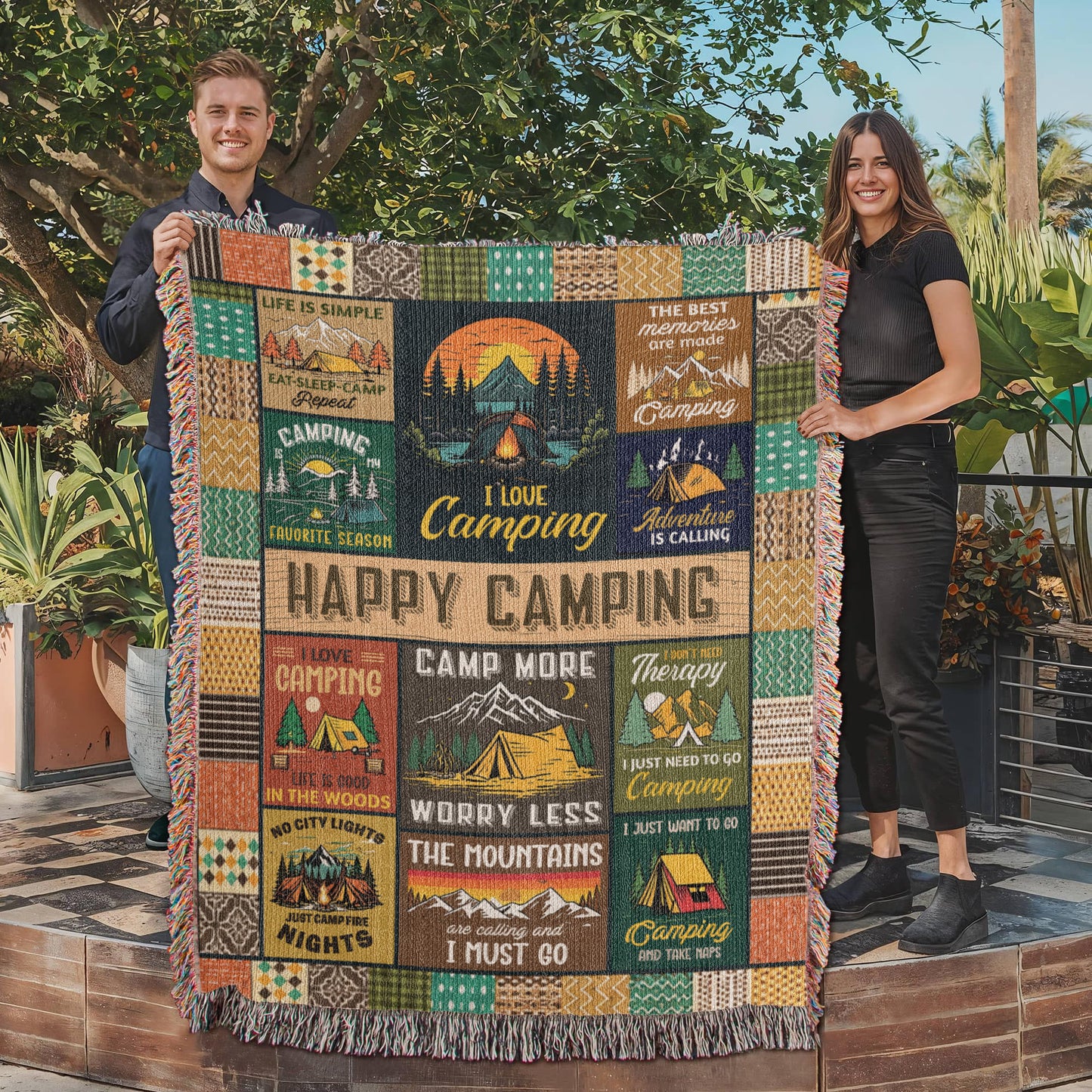 Happy Camping Blanket Gift