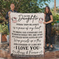 To My Daughter – “Piece of My Heart” Cow Blanket Filled with Love & Hugs