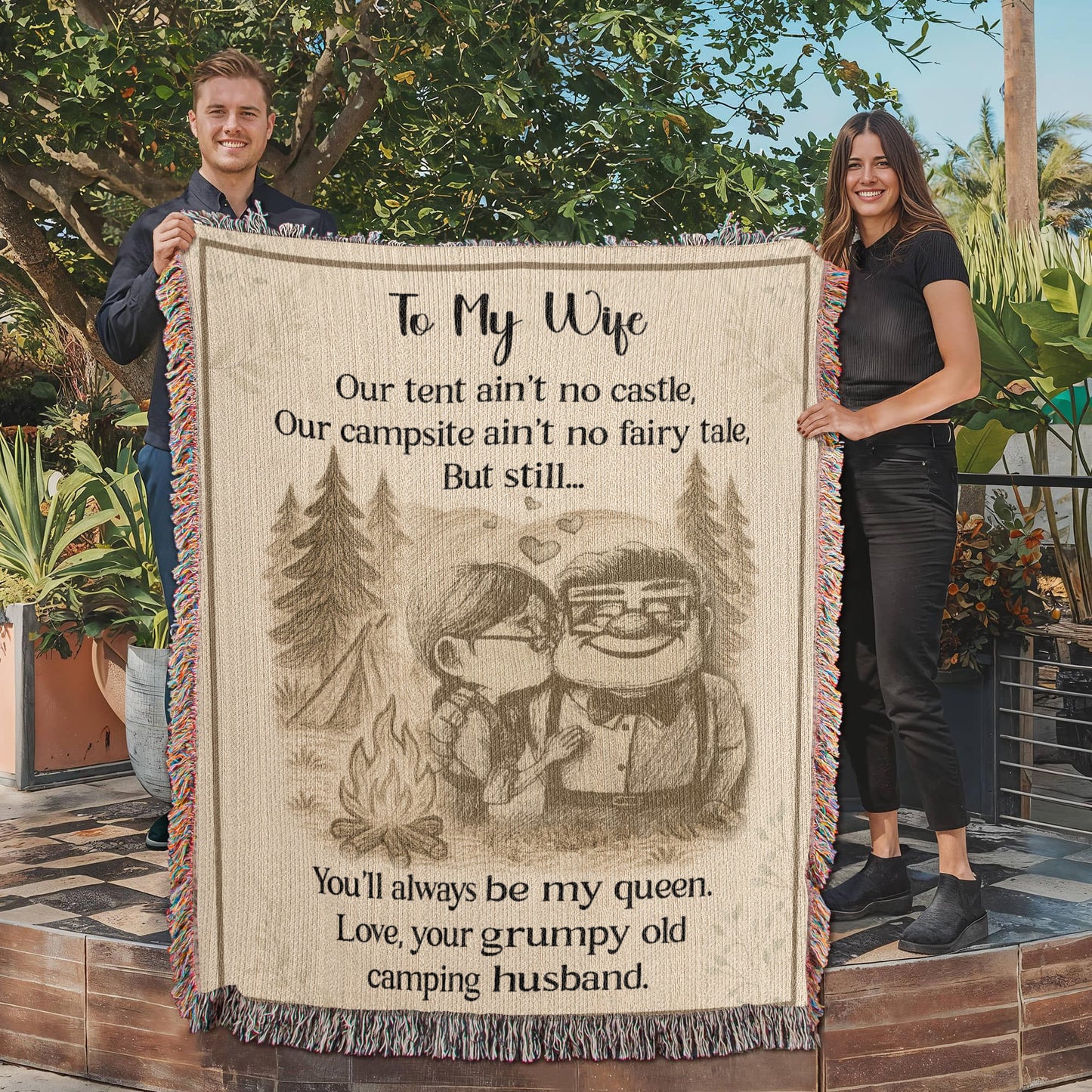 Camping Blanket Gift – From Her Grumpy Old Husband Who’d Still Pick Her Every Time
