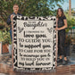 To My Daughter – Cow Print Blanket With “Love, Guide, Support” Promise