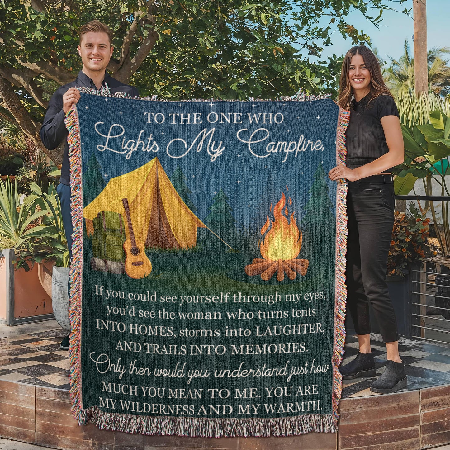 To the One Who Lights My Campfire – Cozy Camping Love Blanket 🔥🎒