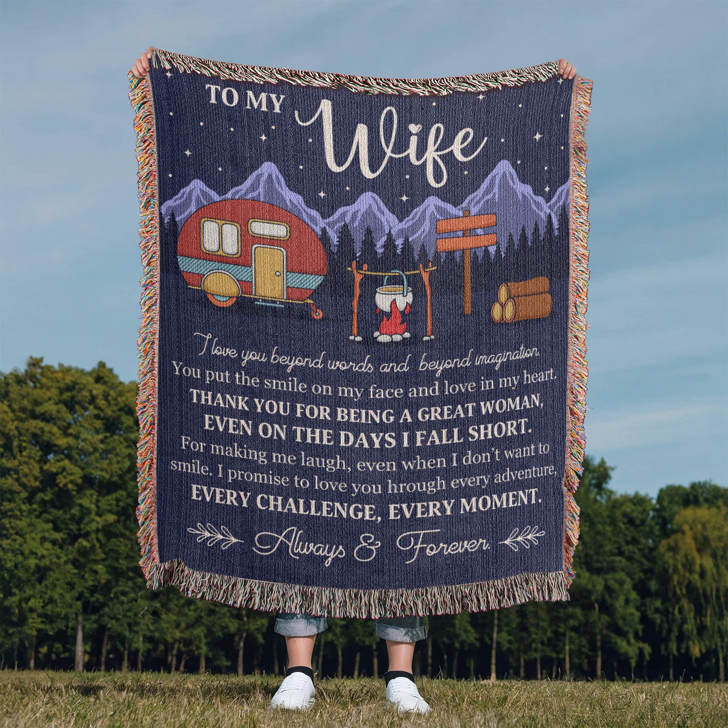 Camping Blanket Gift – For the Wife Who Makes Every Moment Worth It