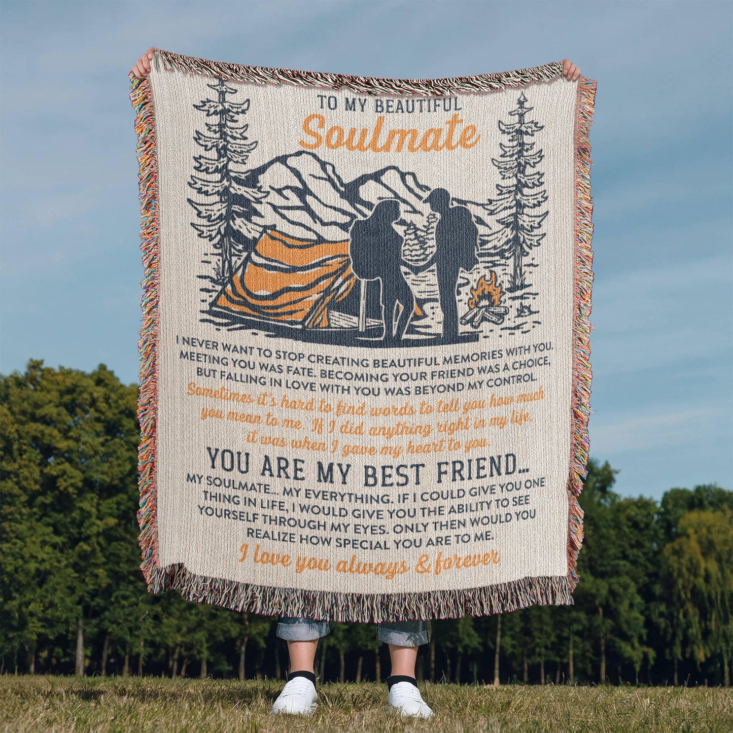 To My Soulmate — Mountain Campfire Blanket 🏕️❤️