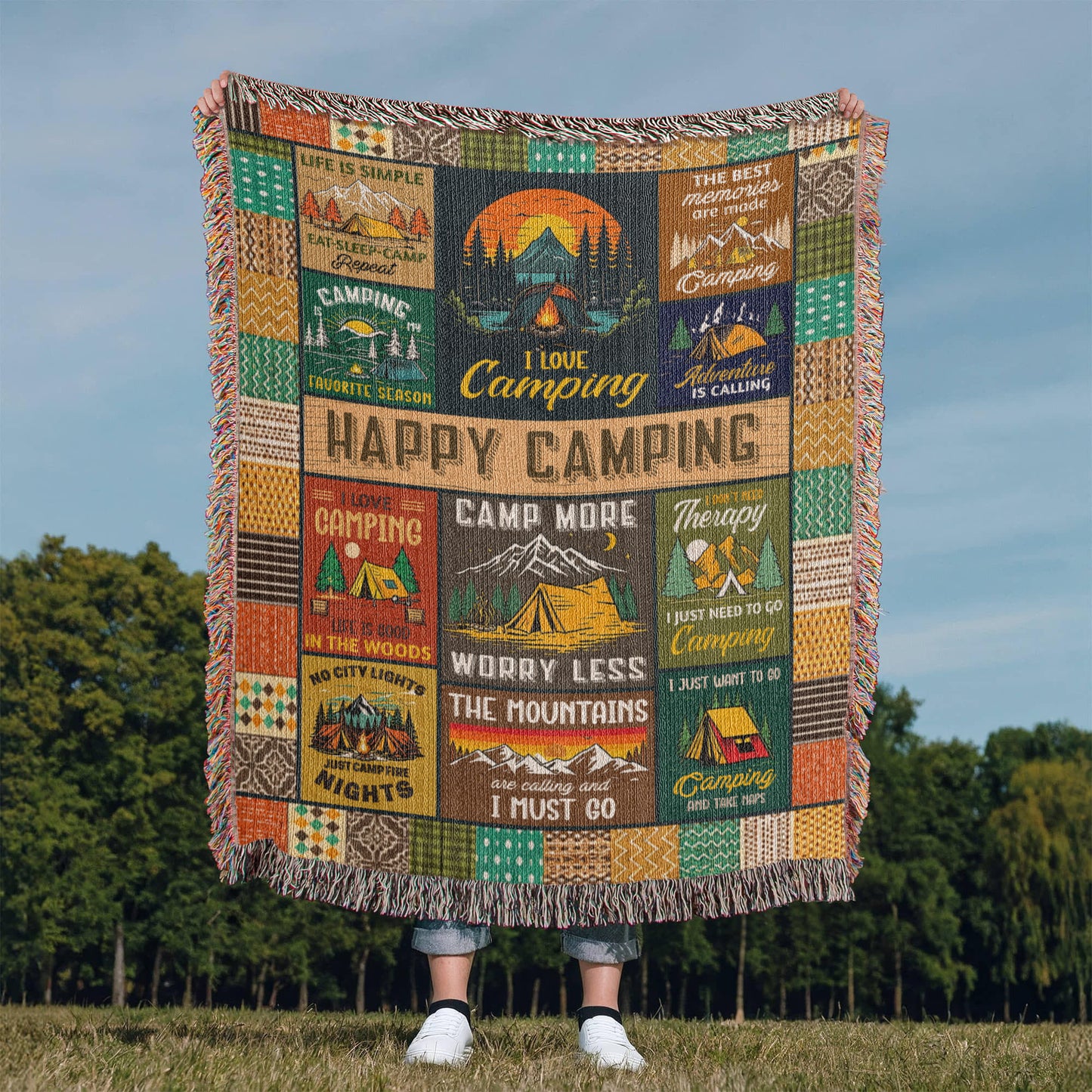 Happy Camping Blanket Gift
