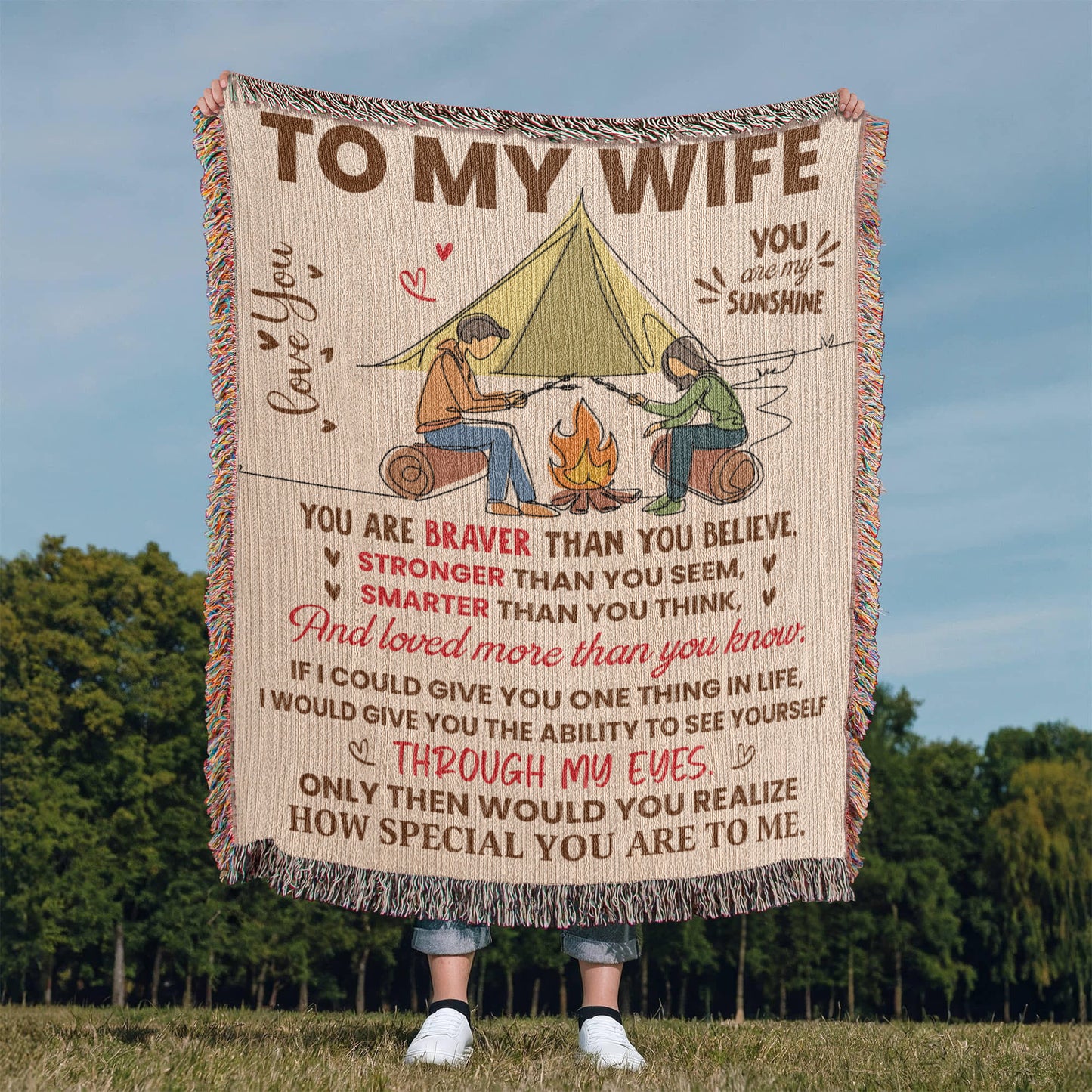 Camping Blanket Gift – For the Wife Who Needs to Know How Special She Truly Is