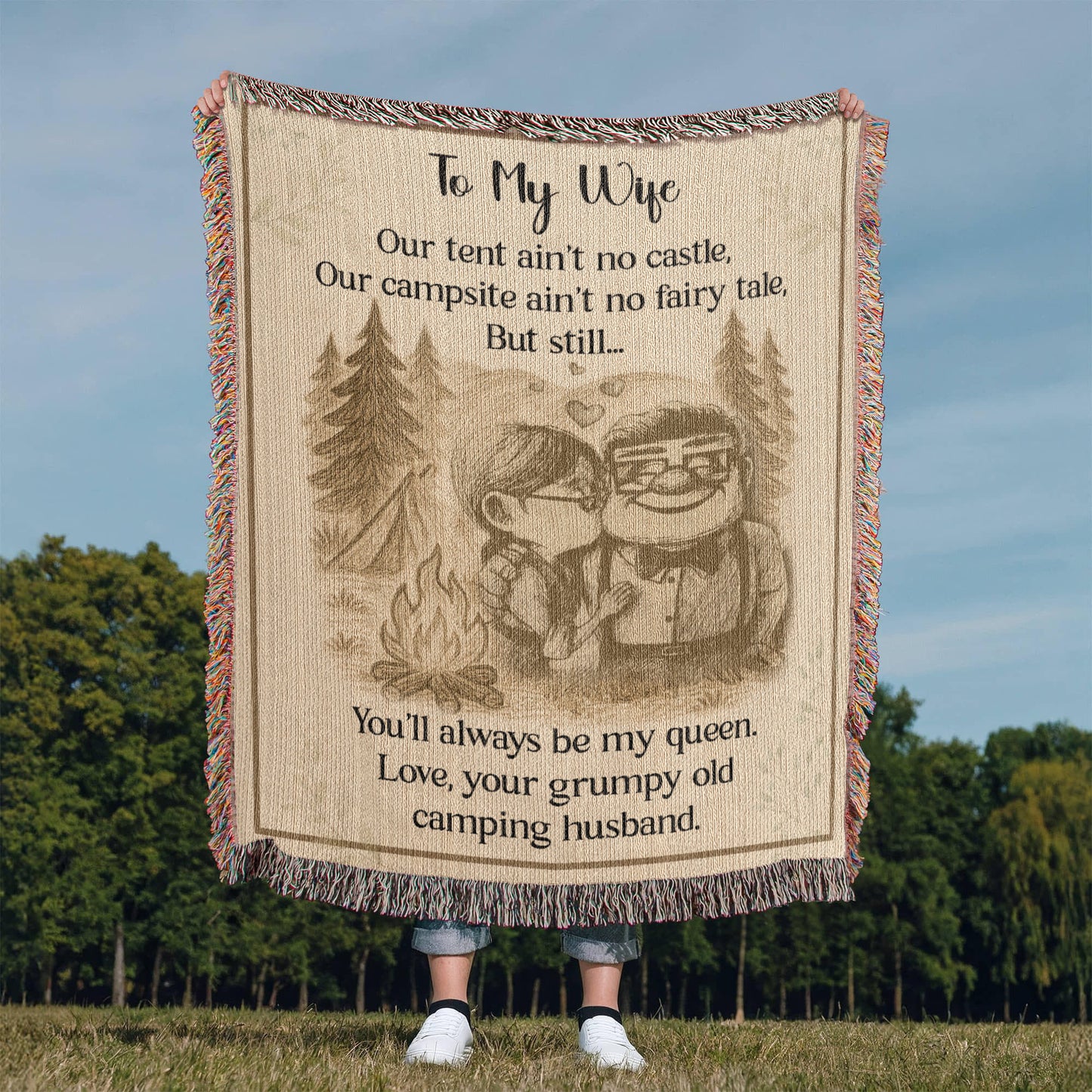 Camping Blanket Gift – From Her Grumpy Old Husband Who’d Still Pick Her Every Time