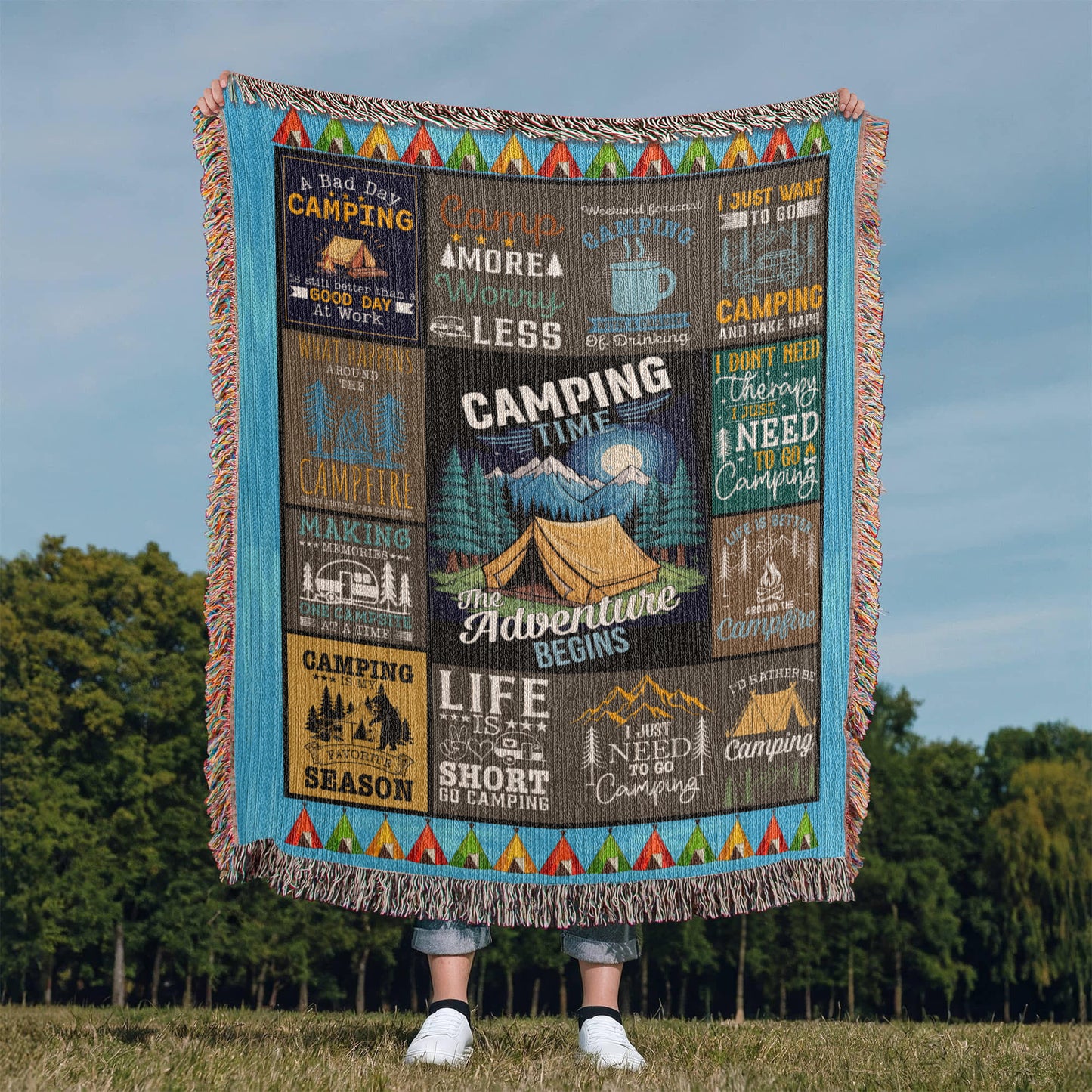 The Adventure Begins Camping Blanket ⛺🔥