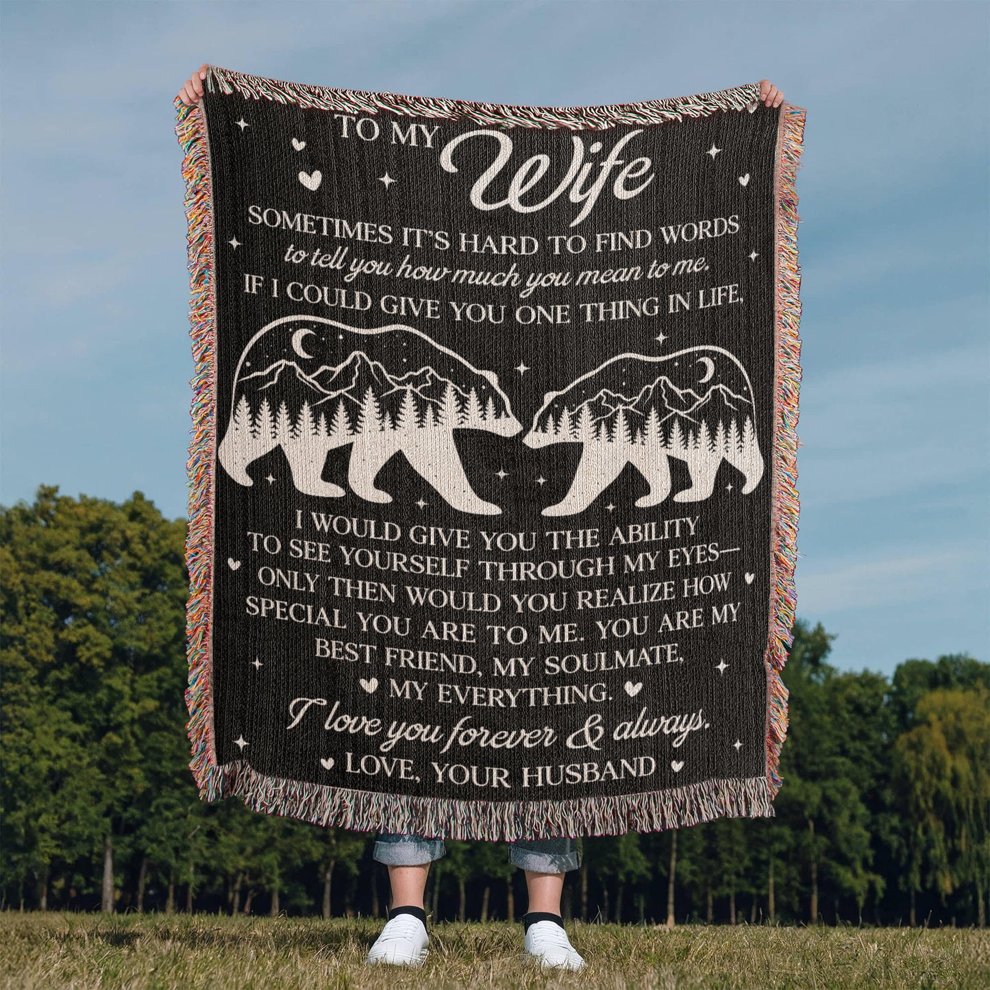 Camping Blanket Gift – For the Wife Who’s Your Soulmate, Strength, and Forever Love
