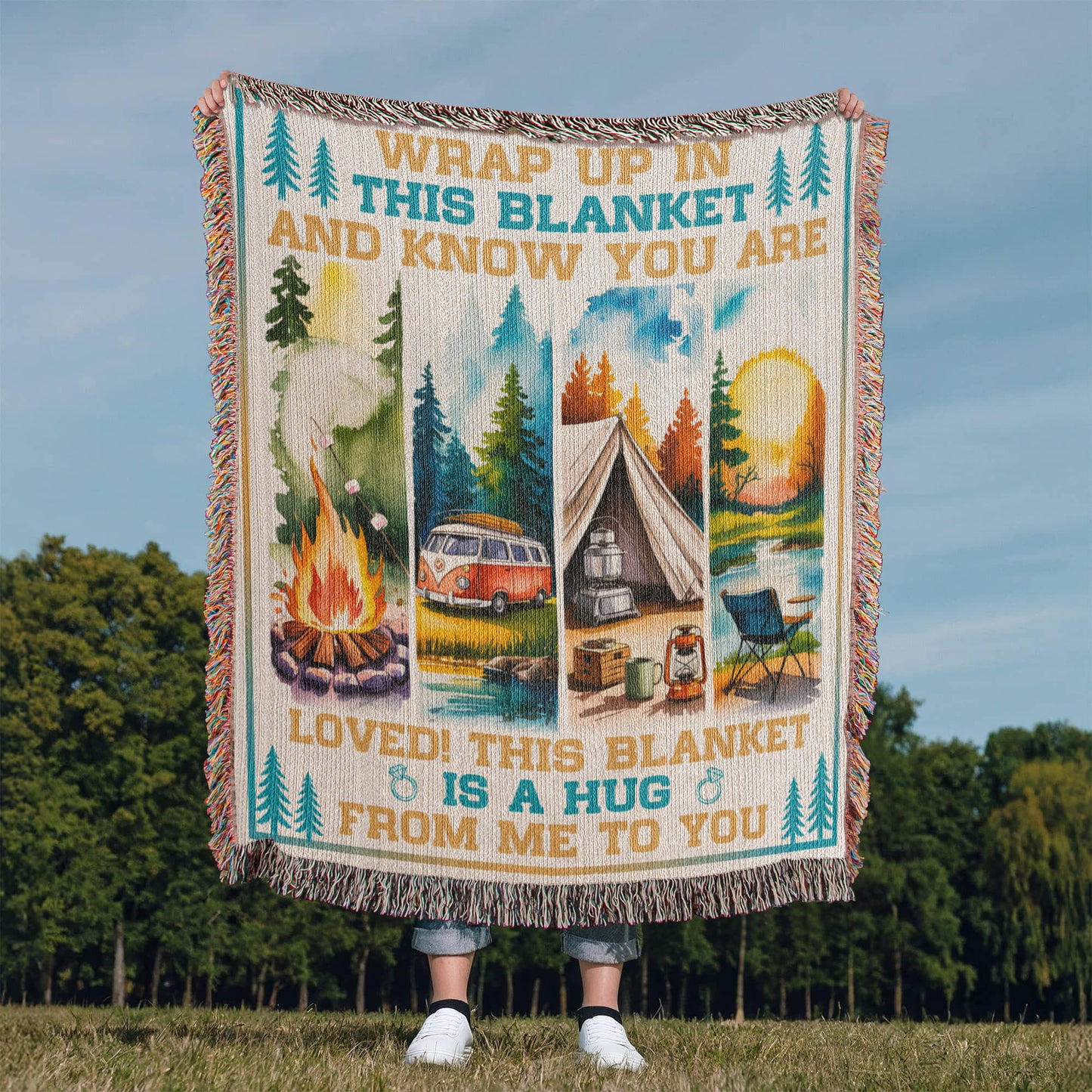 Camping Blanket Gift – A Hug from Afar, Wrapped in Every Stitch