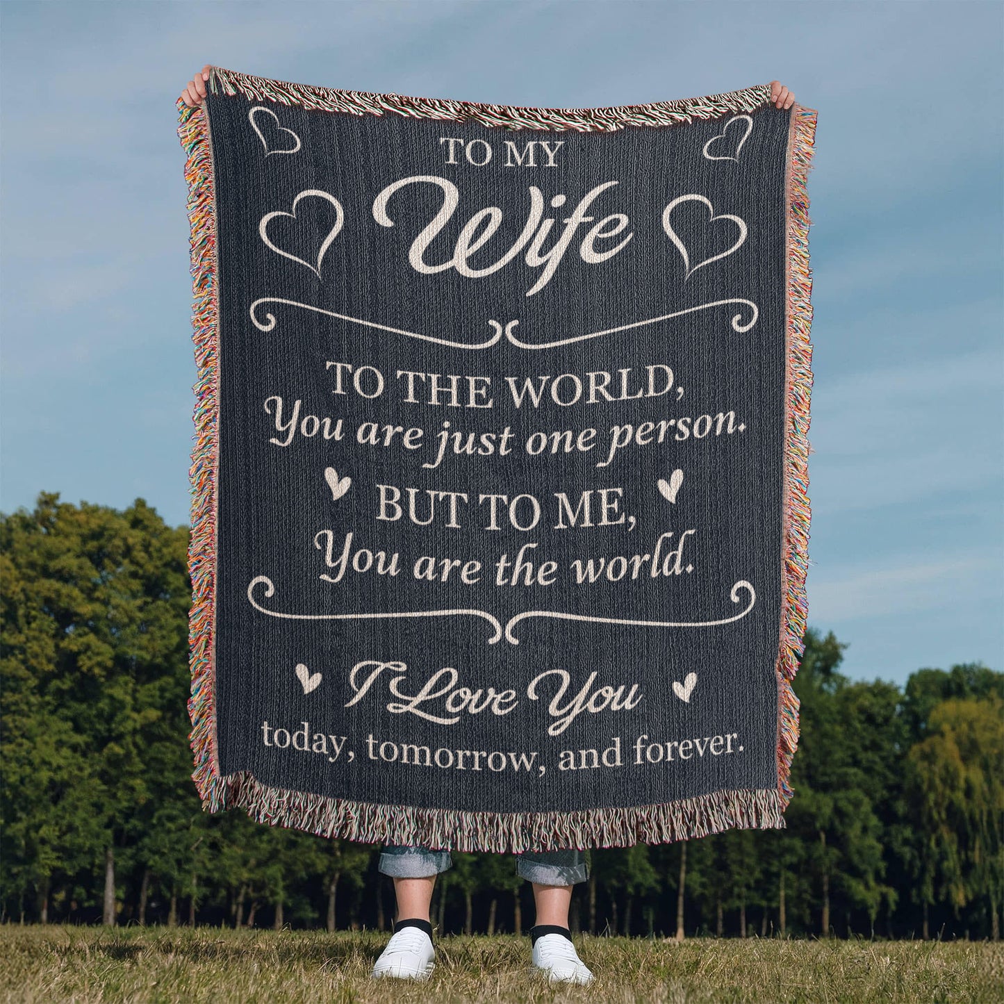 To My Wife – You Are My World Love Gift Blanket