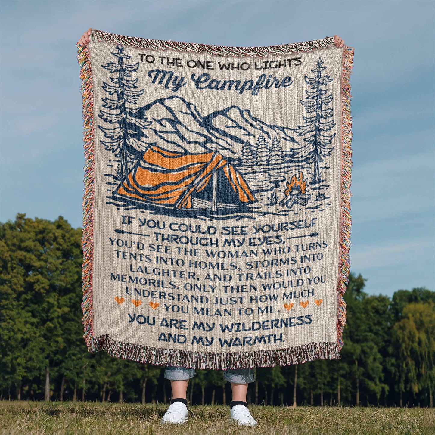 To the One Who Lights My Campfire – Cozy Wilderness Love Blanket 🏕️