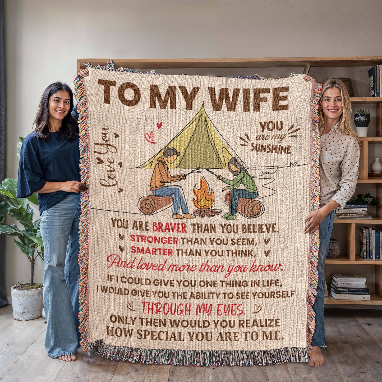 Camping Blanket Gift – For the Wife Who Needs to Know How Special She Truly Is