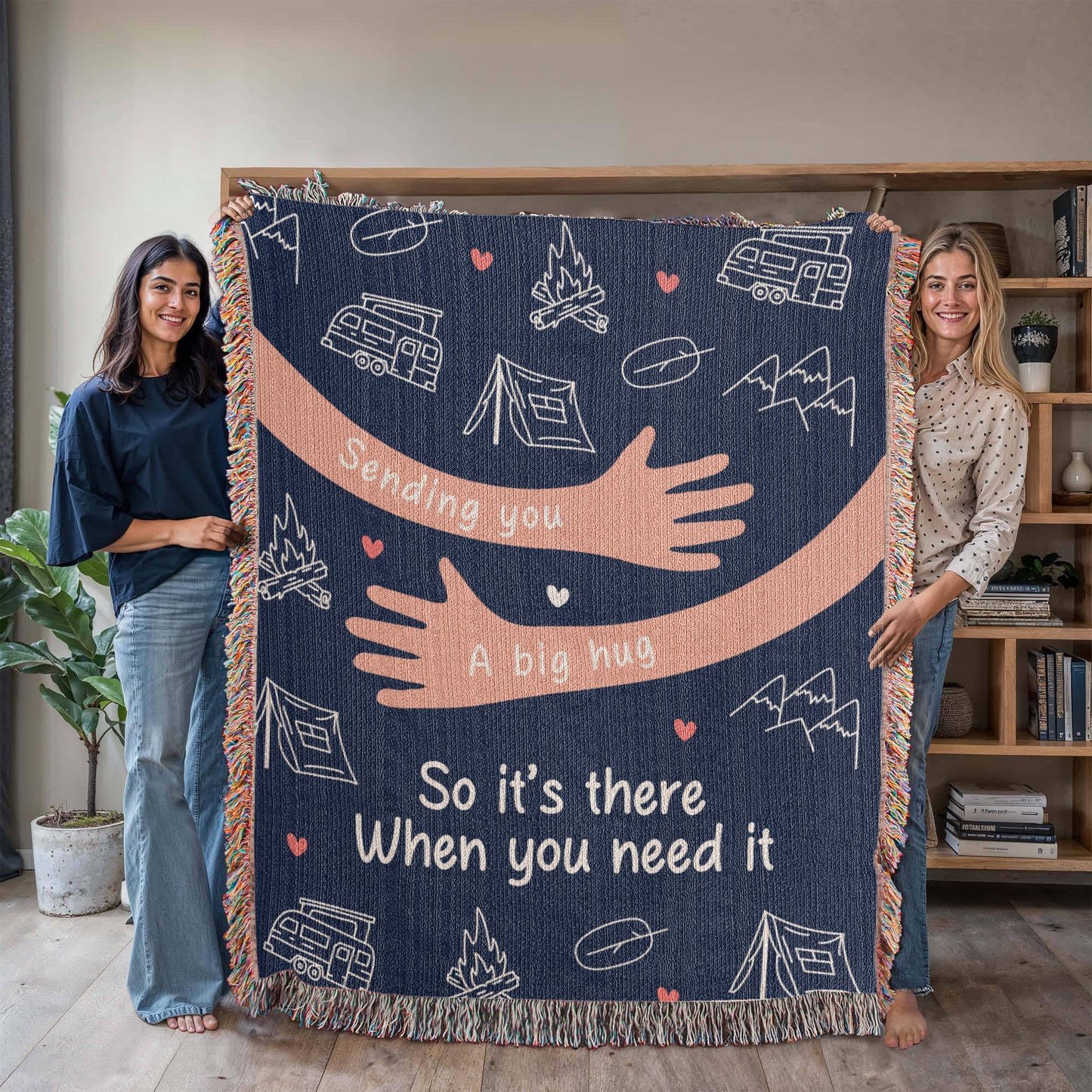 Sending You a Big Hug – Cozy Camping Blanket for Someone You Miss ⛺💙