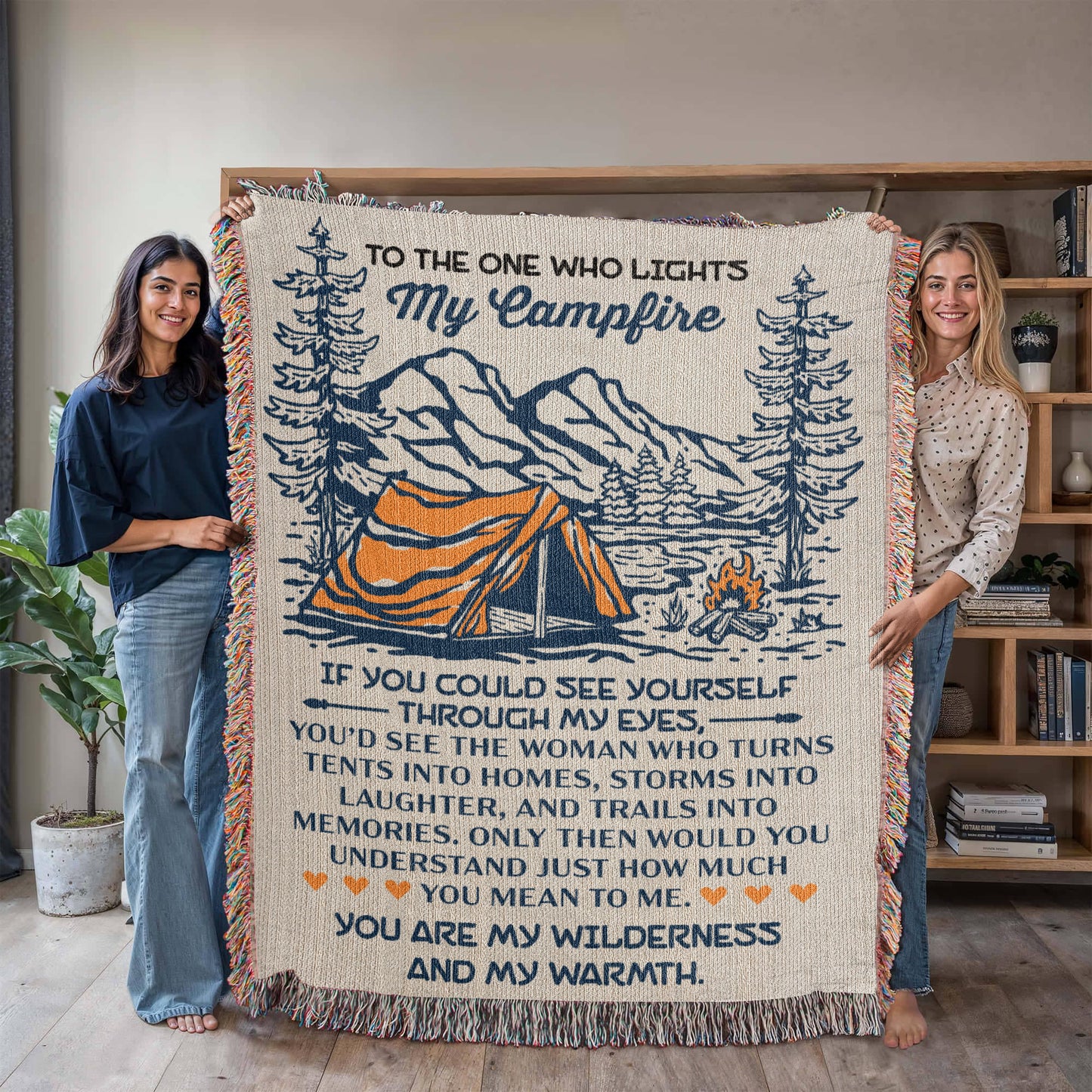 To the One Who Lights My Campfire – Cozy Wilderness Love Blanket 🏕️