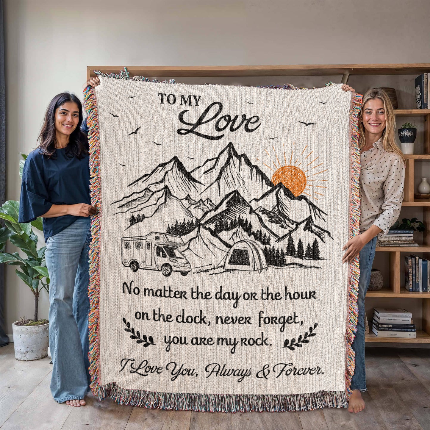 Camping Blanket Gift – For the One Who’s Your Rock, Through Every Hour and Horizon