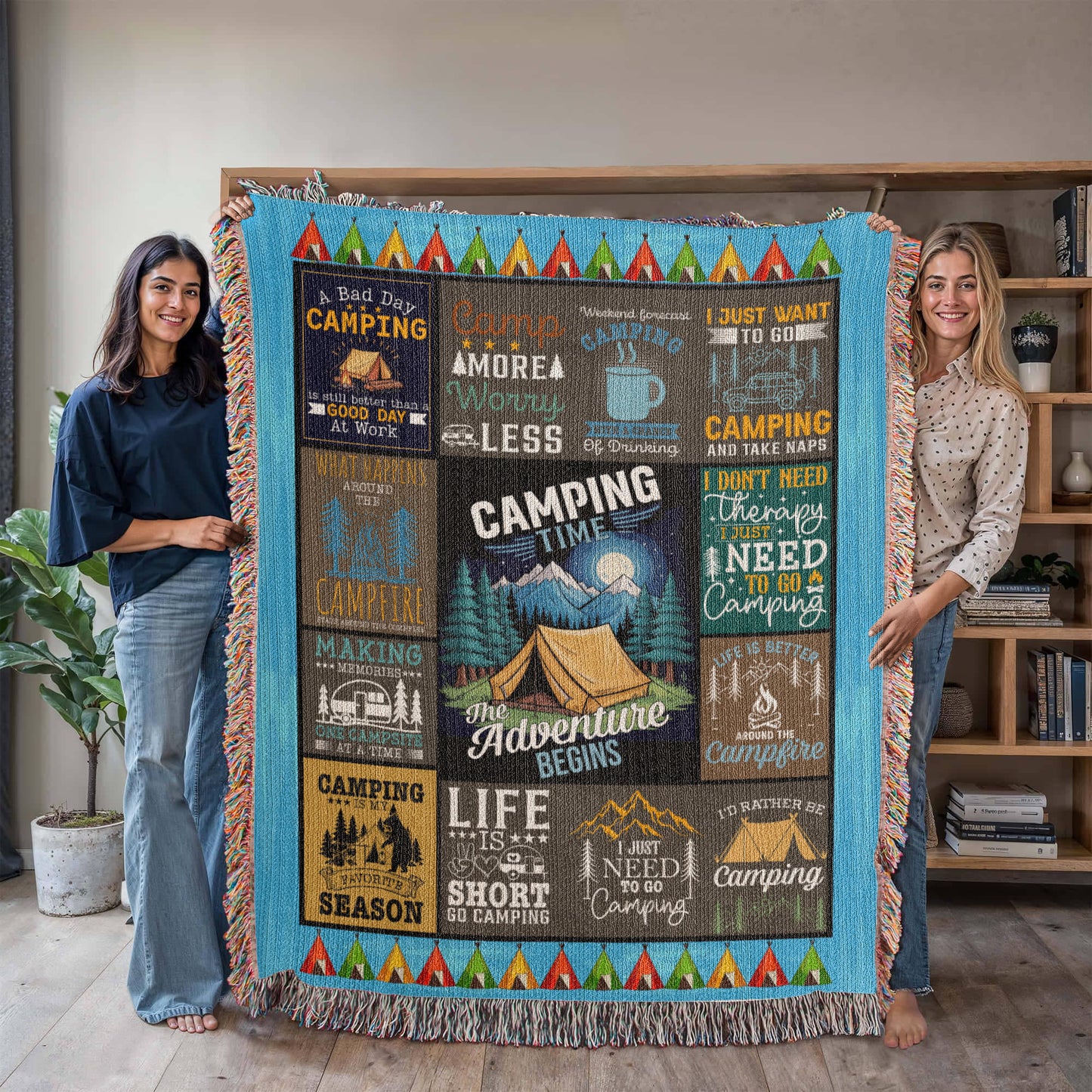 The Adventure Begins Camping Blanket ⛺🔥