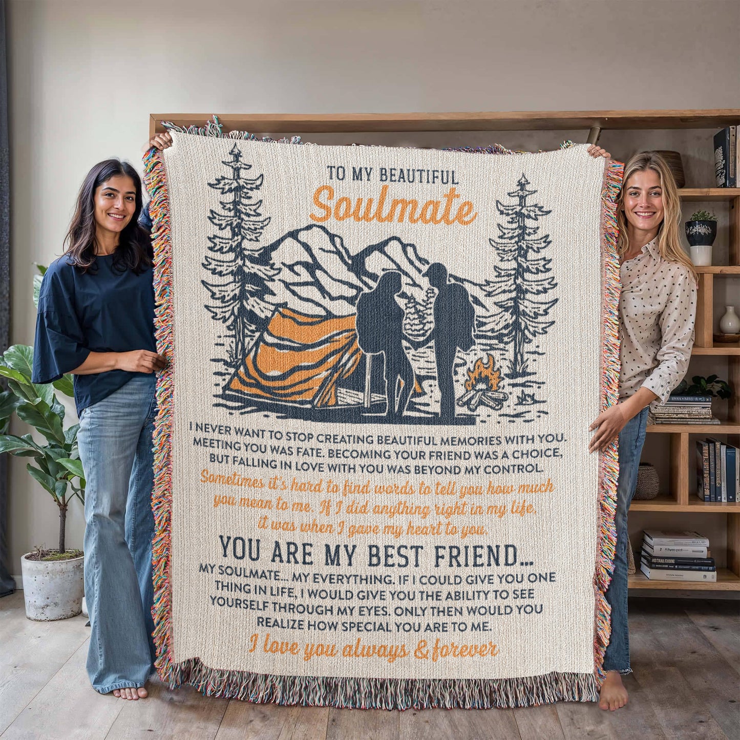 To My Soulmate — Mountain Campfire Blanket 🏕️❤️