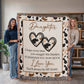 To My Daughter – Cow Print Blanket With Love You Message & Baby Heart Design