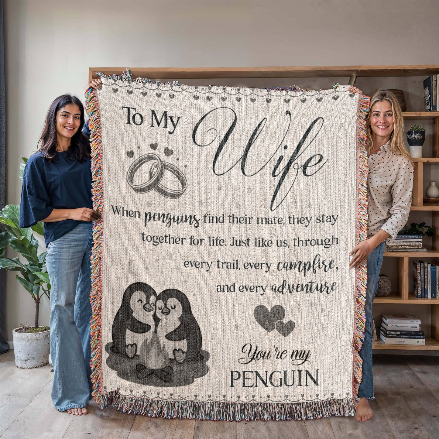 Camping Blanket Gift – For the Wife Who’s Your Forever Penguin