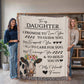 To My Daughter – “I Promise to Love, Guide, and Hold You Forever” Cow Blanket