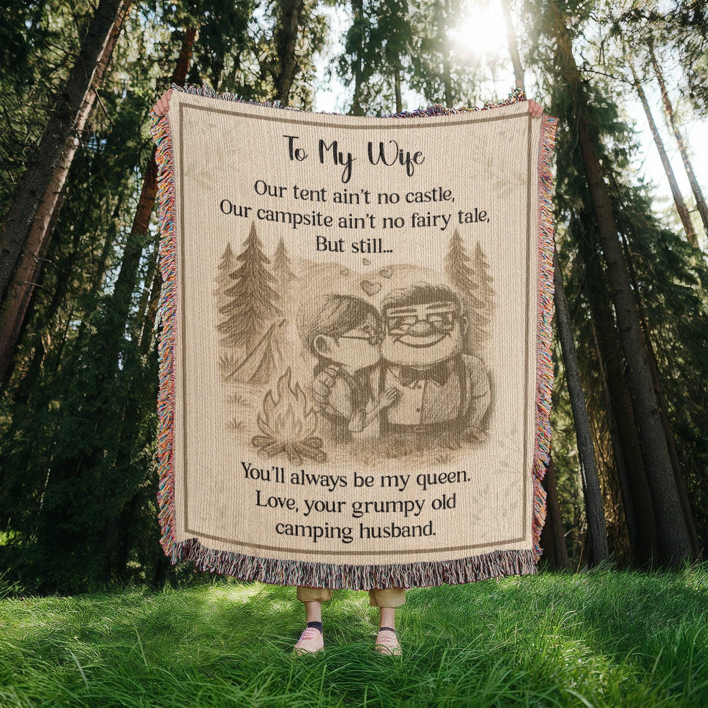 Camping Blanket Gift – From Her Grumpy Old Husband Who’d Still Pick Her Every Time