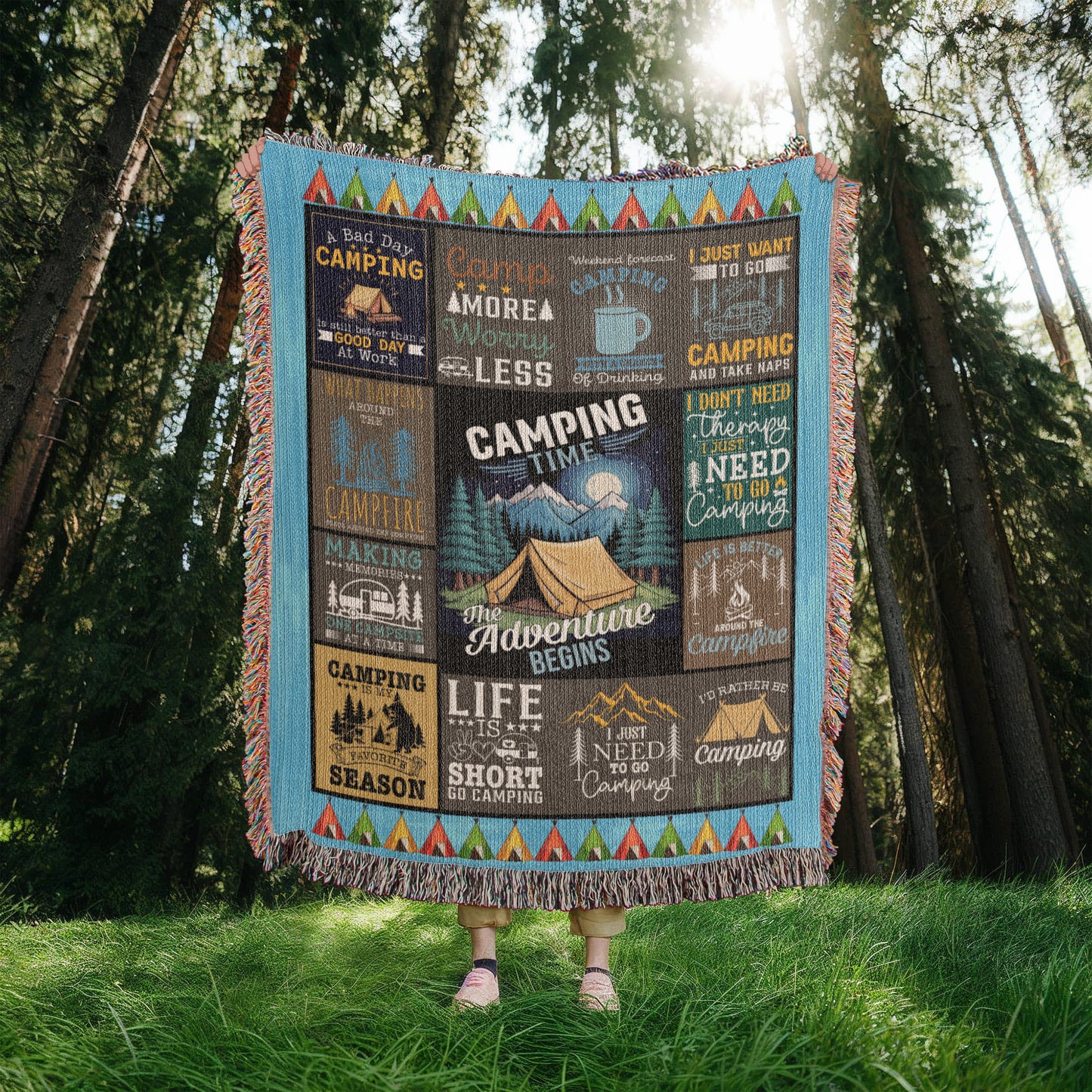 The Adventure Begins Camping Blanket ⛺🔥