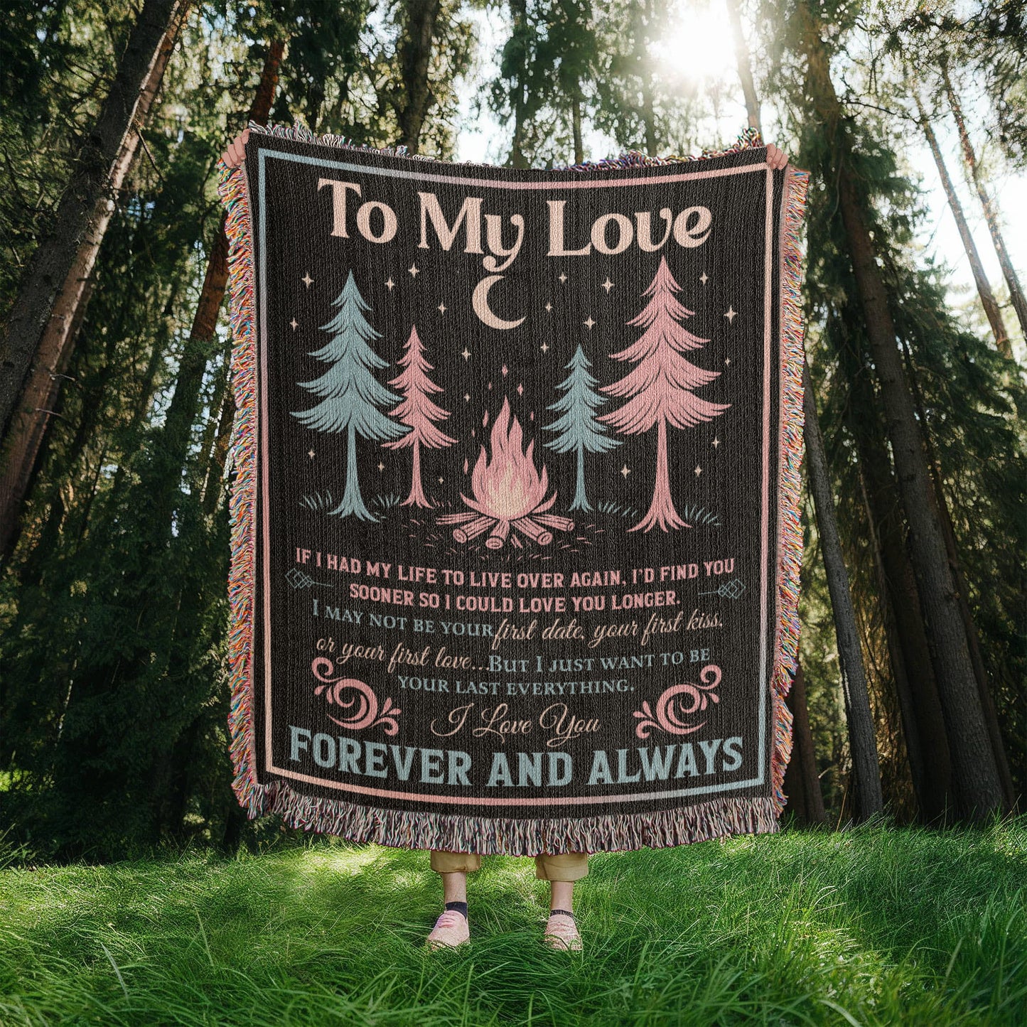 Camping Blanket Gift – A Romantic Keepsake for Your Forever Love