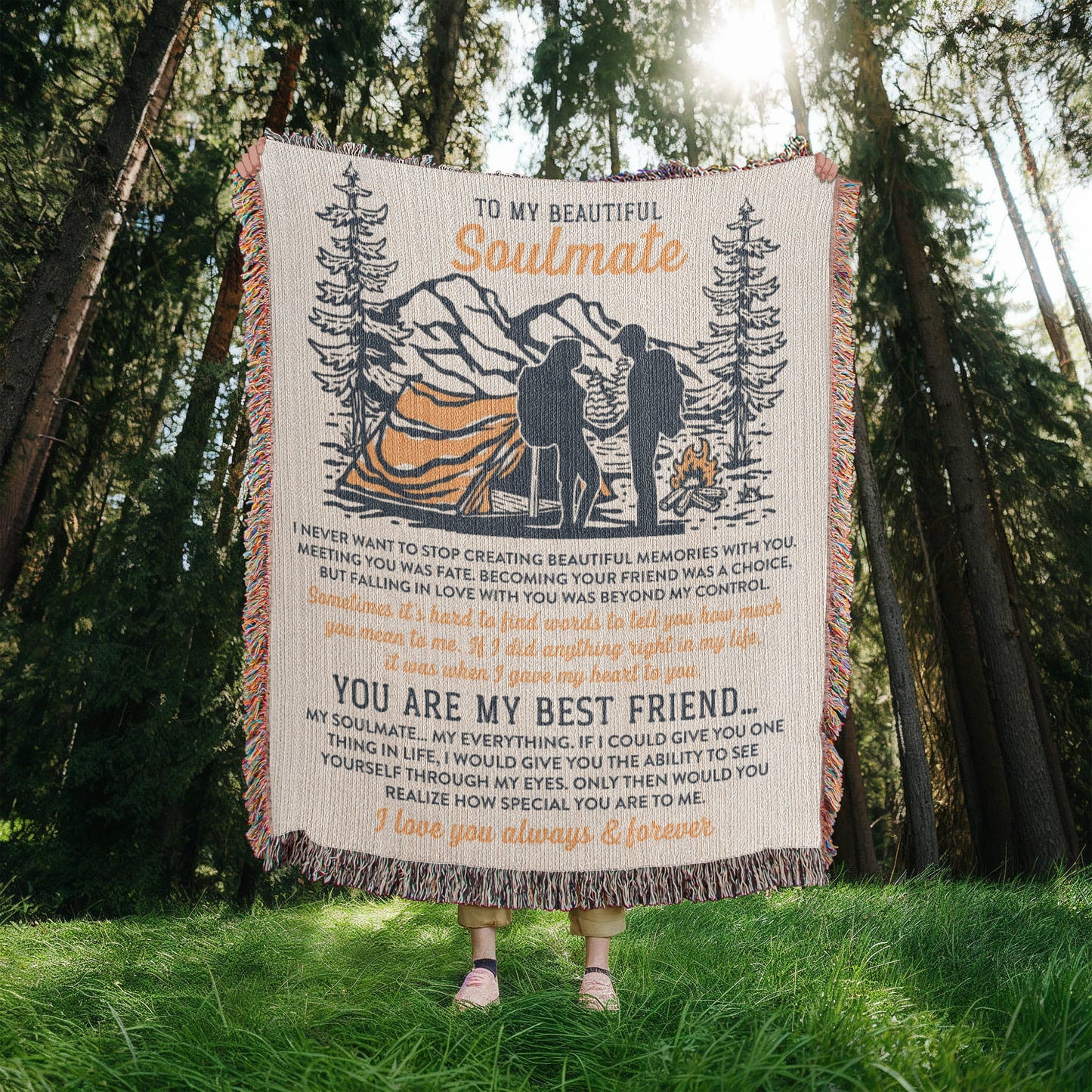 To My Soulmate — Mountain Campfire Blanket 🏕️❤️