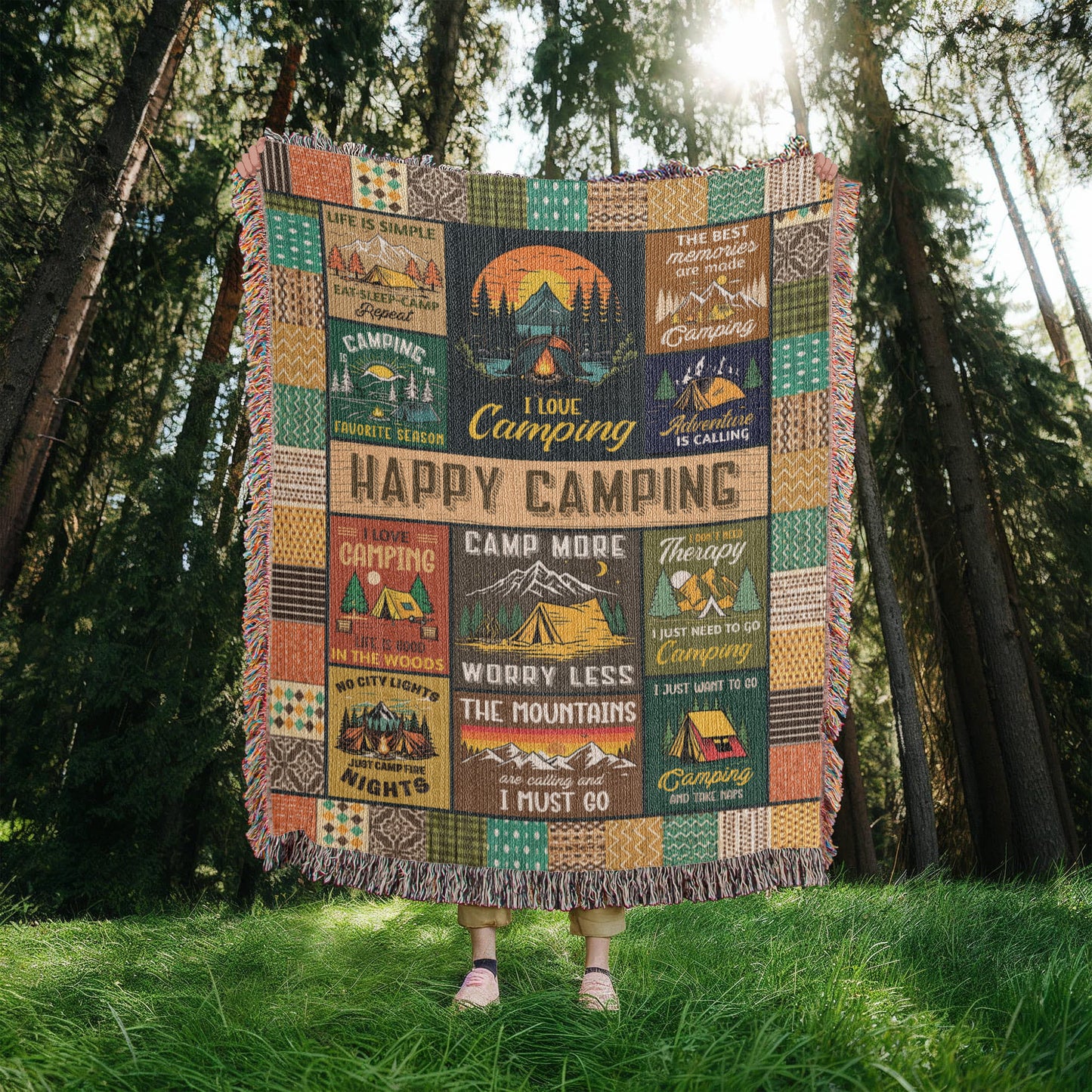 Happy Camping Blanket Gift