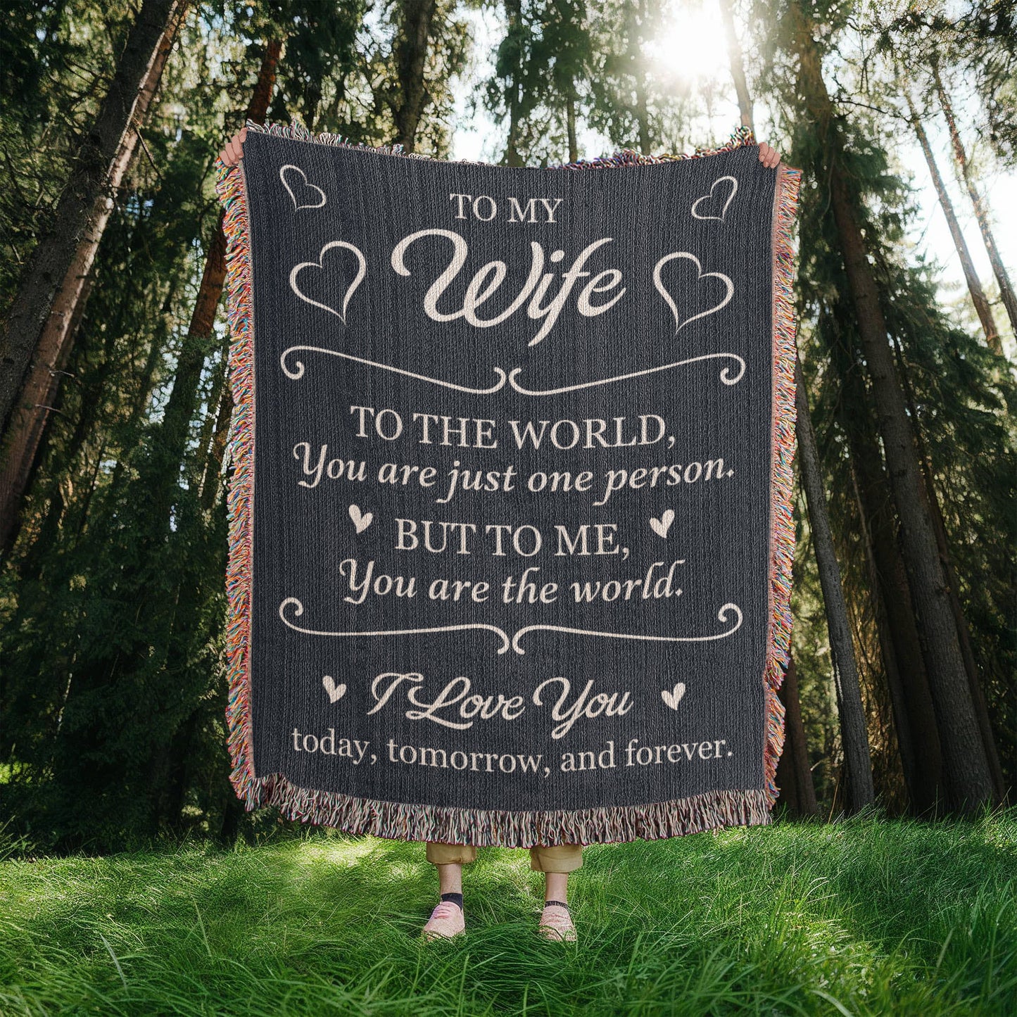 To My Wife – You Are My World Love Gift Blanket