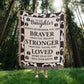 To My Daughter – Cow Print Blanket With “Braver, Stronger, Loved” Inspirational Message
