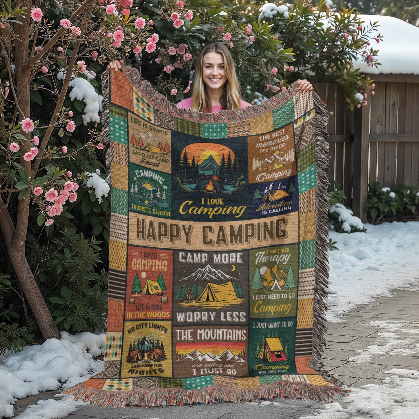 Happy Camping Blanket Gift