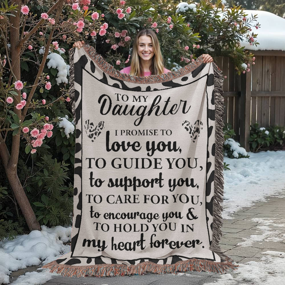 To My Daughter – Cow Print Blanket With “Love, Guide, Support” Promise