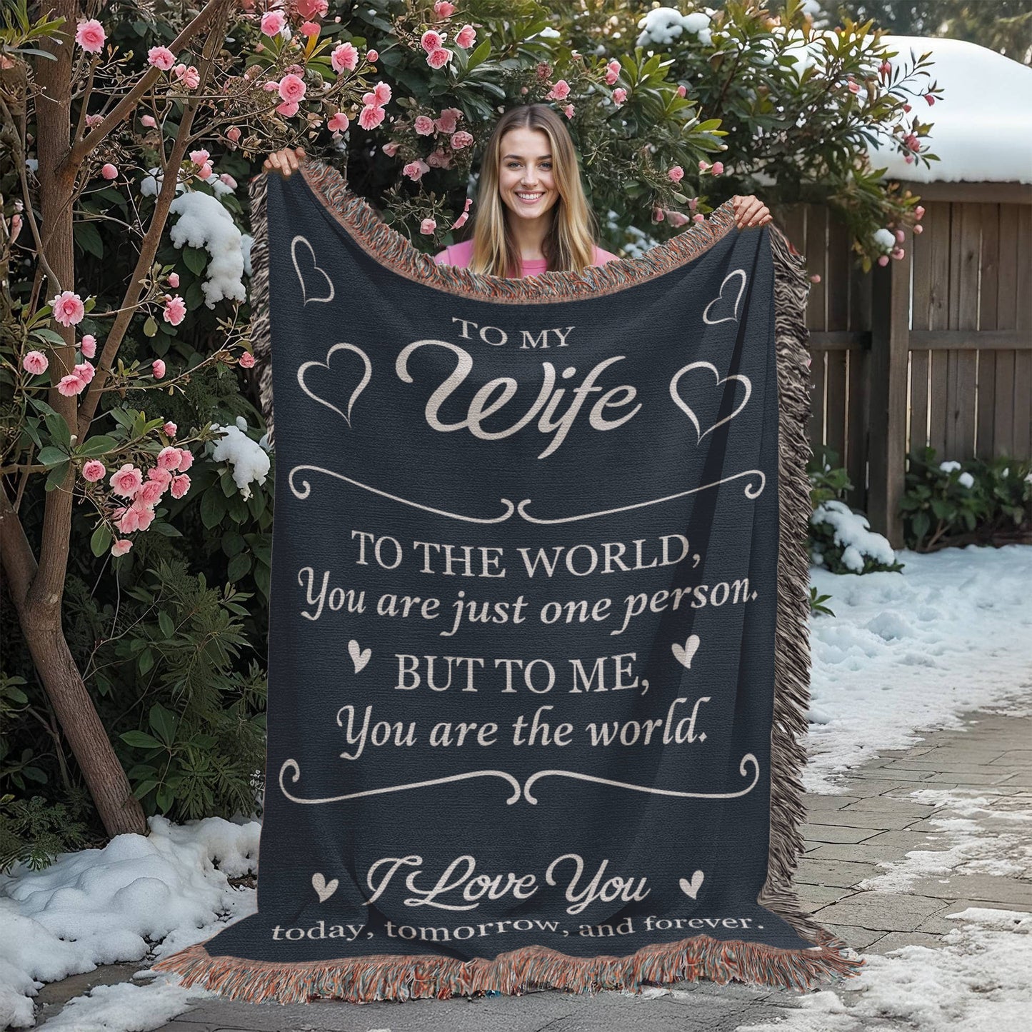 To My Wife – You Are My World Love Gift Blanket
