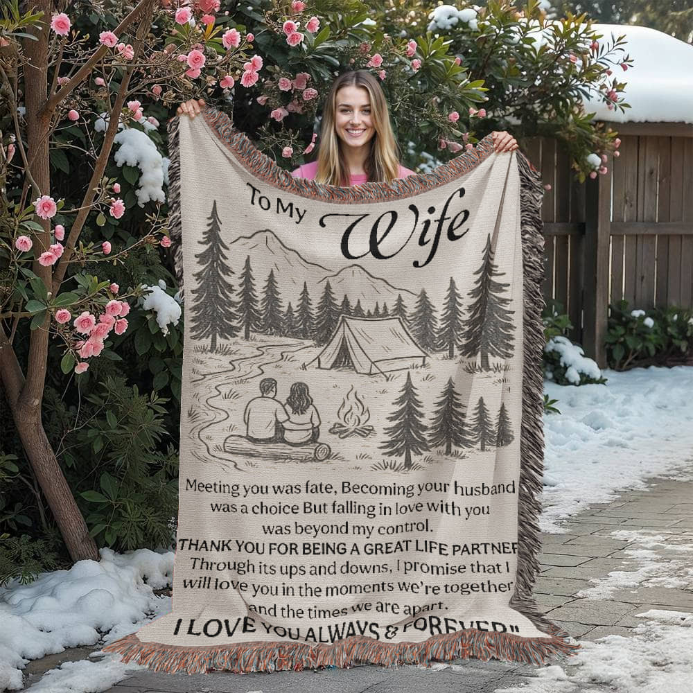 Camping Blanket Gift – For the Wife Who Turned Fate into Forever